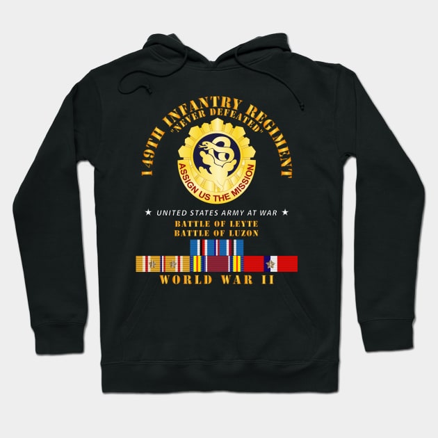149th Infantry Regiment - Battle of Leyet-Luzon - COA - WWII PAC SVC X 300 Hoodie by twix123844